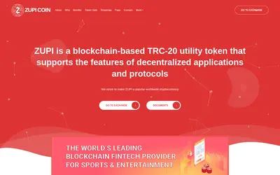 Website screenshot of Zupi Coin (2026-05-21)