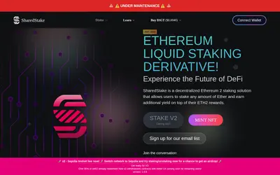 Website screenshot of SharedStake Governance Token (2026-05-20)