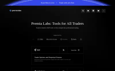 Website screenshot of Premia (2026-05-30)