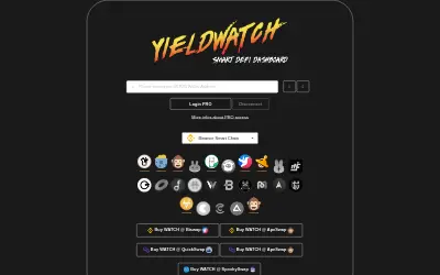 Website screenshot of Yieldwatch (2026-05-23)