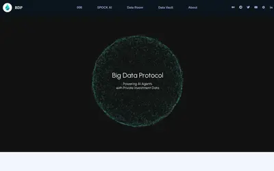 Website screenshot of Big Data Protocol (2026-05-20)