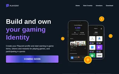 Website screenshot of Playcent (2026-04-21)