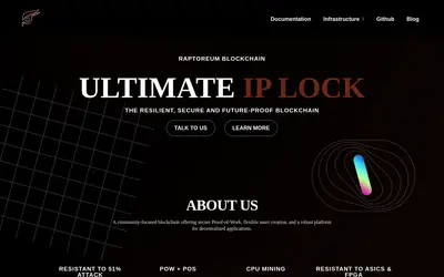 Website screenshot of Raptoreum (2026-04-25)