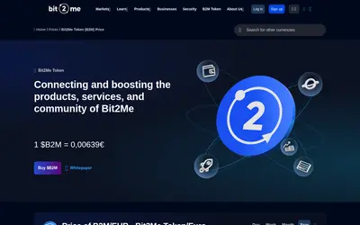 Website screenshot of Bit2Me Token (2026-05-21)