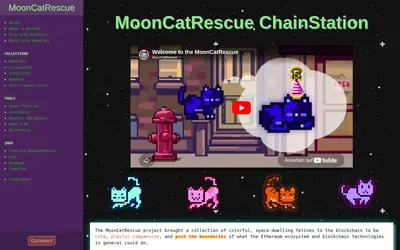 Website screenshot of Wrapped Moon Cats (2026-05-20)