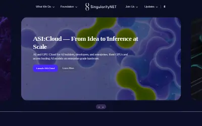 Website screenshot of SingularityNET (2026-06-04)