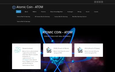 Website screenshot of Atomic Coin (2026-05-23)