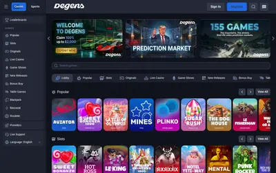 Website screenshot of Degens (2026-04-26)