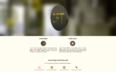 Website screenshot of Coffee Token (2026-05-23)