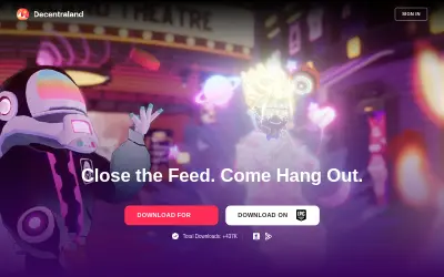 Website screenshot of Decentraland (2026-05-23)