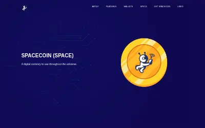 Website screenshot of Spacecoin (2026-05-30)