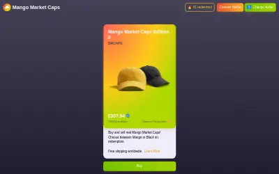 Website screenshot of Mango Market Caps (2026-05-23)