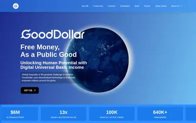 Website screenshot of GoodDollar (2026-04-26)