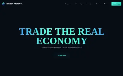 Website screenshot of Horizon Protocol (2026-05-30)
