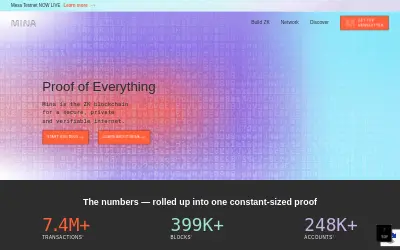 Website screenshot of Mina Protocol (IOU) (2026-05-30)