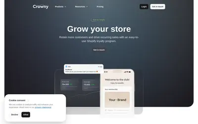 Website screenshot of Crowny Token (2026-05-21)
