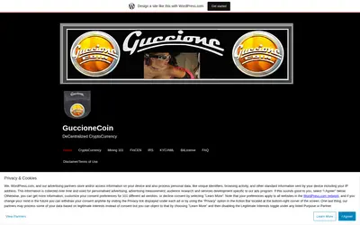 Website screenshot of GuccioneCoin (2026-05-20)