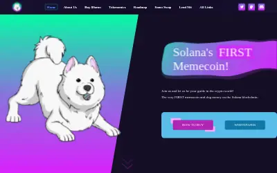 Website screenshot of Samoyedcoin (2026-05-23)