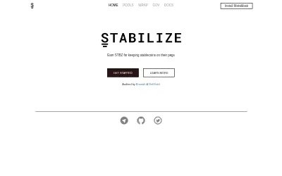 Website screenshot of Stabilize BSC (2026-05-23)