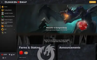 Website screenshot of DungeonSwap (2026-05-23)