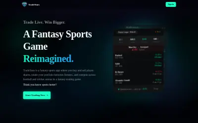 Website screenshot of TradeStars (2026-05-30)
