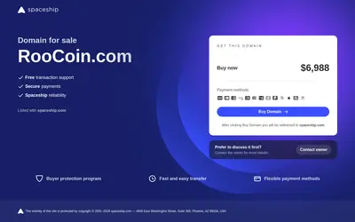 Website screenshot of RooCoin (2026-04-25)