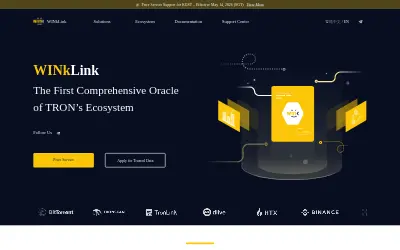 Website screenshot of WINkLink BSC (2026-05-30)