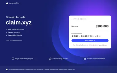 Website screenshot of Claim (2026-05-22)