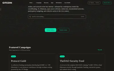 Website screenshot of Gitcoin (2026-04-26)