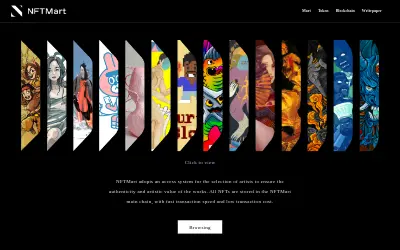 Website screenshot of NFTMart Token (2026-05-23)
