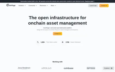 Website screenshot of Centrifuge (2026-04-25)