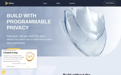 Website screenshot of iExec RLC (2026-05-23)