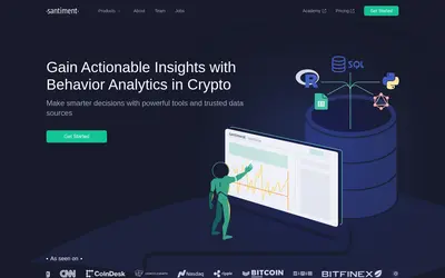 Website screenshot of Santiment Network Token (2026-05-20)