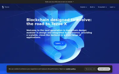Website screenshot of Tezos (2026-05-21)
