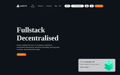 Website screenshot of Swarm (2026-05-21)