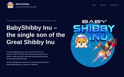 Website screenshot of BabyShibby Inu (2026-05-21)