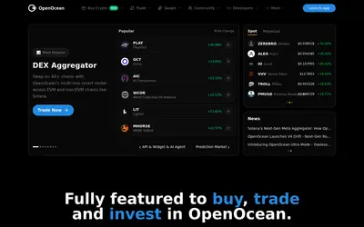 Website screenshot of OpenOcean (2026-05-20)