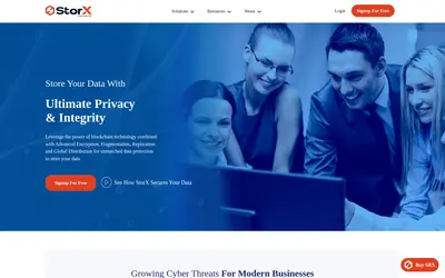 Website screenshot of StorX (2026-05-21)