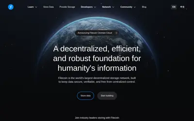 Website screenshot of Filecoin (2026-05-20)