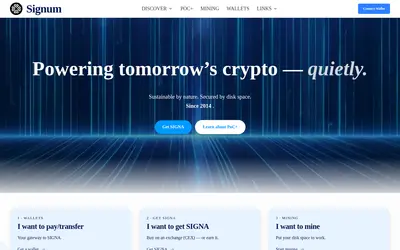 Website screenshot of Signum (2026-05-20)