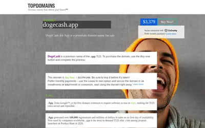 Website screenshot of Doge Cash (2026-05-20)