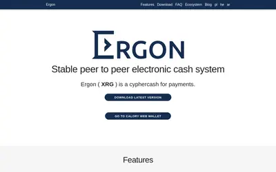 Website screenshot of Ergon (2026-05-20)