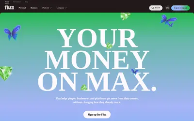 Website screenshot of Fluz Token (2026-05-21)