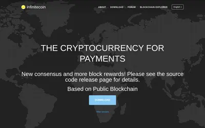 Website screenshot of Infinitecoin (2026-04-26)