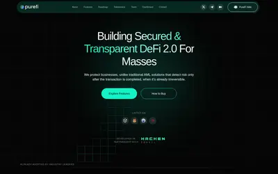 Website screenshot of PureFi (2026-05-22)