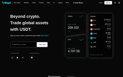 Website screenshot of Bitget Token (2026-04-25)