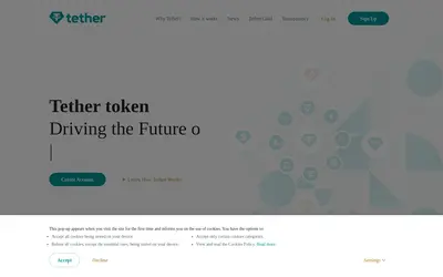 Website screenshot of Euro Tether (2026-05-22)