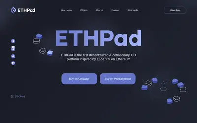 Website screenshot of ETHPad (2026-05-21)