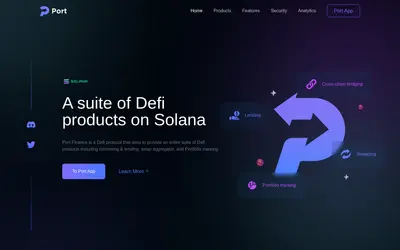 Website screenshot of Port Finance (2026-05-21)