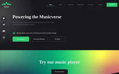 Website screenshot of Rhythm (2026-05-21)